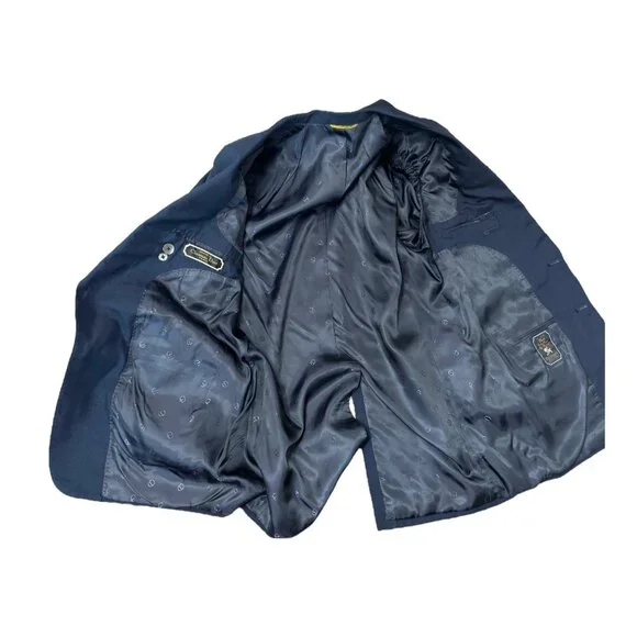 Christian Dior Vintage Men's Blazer Single Breast 100% Silk Navy Blue 44" Chest - Picture 7 of 11